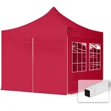 TOOLPORT Faltpavillon Economy 3 x 3 m inkl. 4 Seitenteile rot 582631