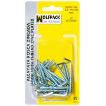 Wolfpack Verzinkte Gewindehaken 2,4/16x30 mm) Blister, 50 Stück)