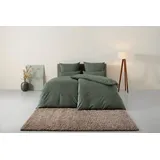 Home Affaire Bettwäsche Melli, Linon, 2 teilig, Bettwäsche aus Baumwolle, Leinen-Look in Melange-Optik grün
