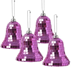 Christbaumschmuck Glocken - Weihnachtsbaumschmuck im Discokugel Look - H: 8cm - ...