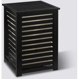 Five - 65-Liter-Wäschekorb aus Holz in Schwarz