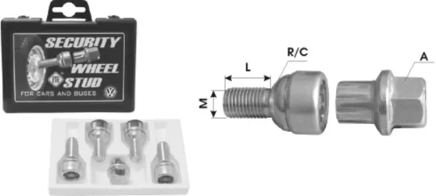 Sicherungsbolzen für Felgen 125 VW L27-M14x1.5C