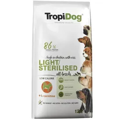 TROPIDOG Premium leicht/sterilisiert 12kg + Überraschung für den Hund
