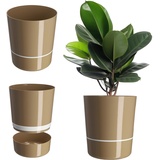 Kadax Blumentopf, aus Kunststoff, rund, 25 cm, Beige - KADAX