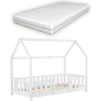 [en.casa] Kinderbett Sisimiut 80 x 160 cm Kiefer lackiert