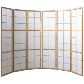 Homestyle4u Paravent, Braun, Holz, 264x175x2 cm, Wohnzimmer, Raumteiler & Paravents, Paravents