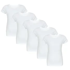 TupTam Unterhemden Jungen – 5er Pack Kurzarm Kinder Unterhemden, Baumwolle, Bequem & Atmungsaktiv, Farbe: weiß, Größe: 116-122 - 116-122