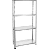 Schwerlastregal,  4 Ablagen je 40kg belastbar, 150 x 75 x 30 cm Vollmetall