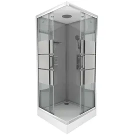 Marwell Komplettdusche Eckdusche 90 x 215 cm grau/silber