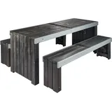 Wilk Gartenmöbel-Set Provence 3-teilig Anthrazit FSC