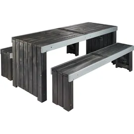 Wilk Gartenmöbel-Set Provence 3-teilig Anthrazit FSC