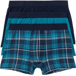 bonprix Boxershorts eng (3er Pack), petrol, 5 (M), mit Baumwolle