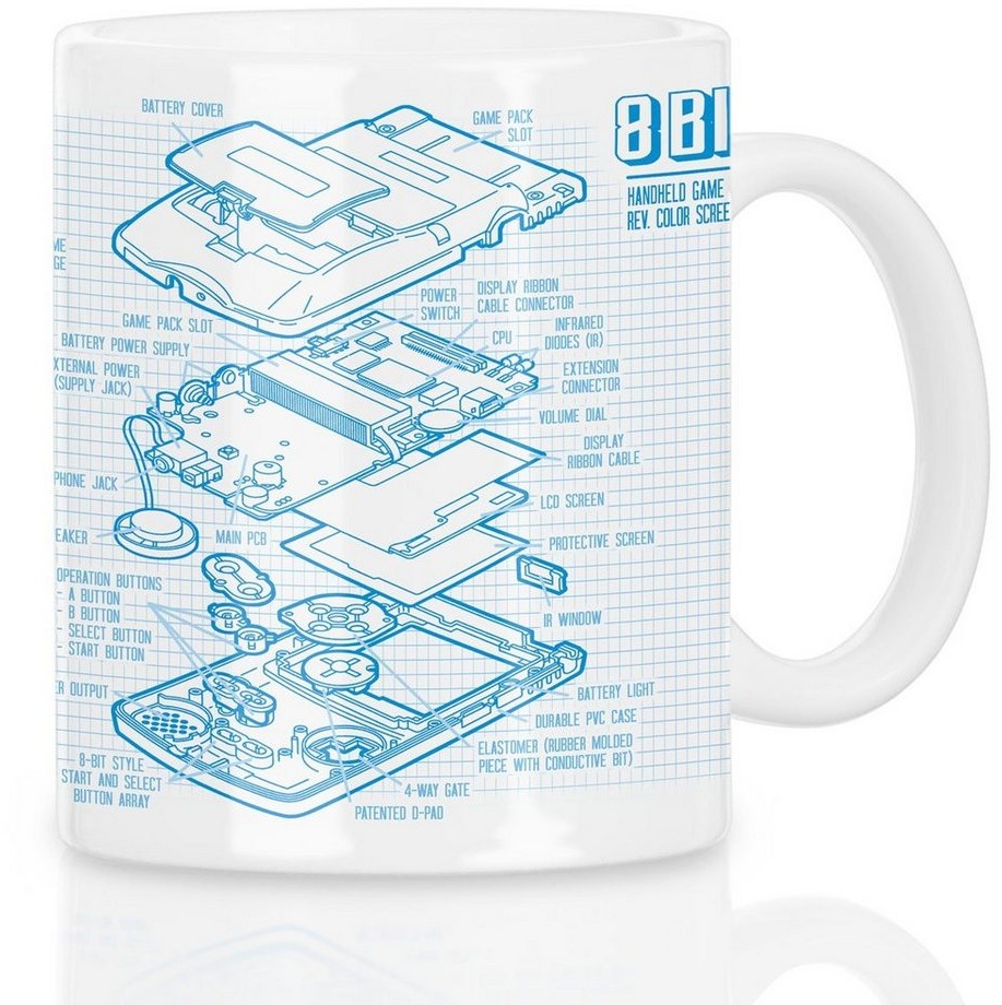 style3 Tasse, Keramik, NES Spielkonsole Kaffeebecher Tasse 8Bit videospiel super nintendo blaupause mario zelda konsole retro gamer bunt|weiß