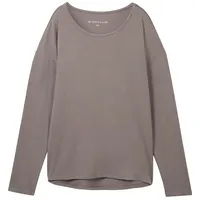 Tom Tailor Damen Loungewear Langarmshirt, grau, Uni, Gr. S/36