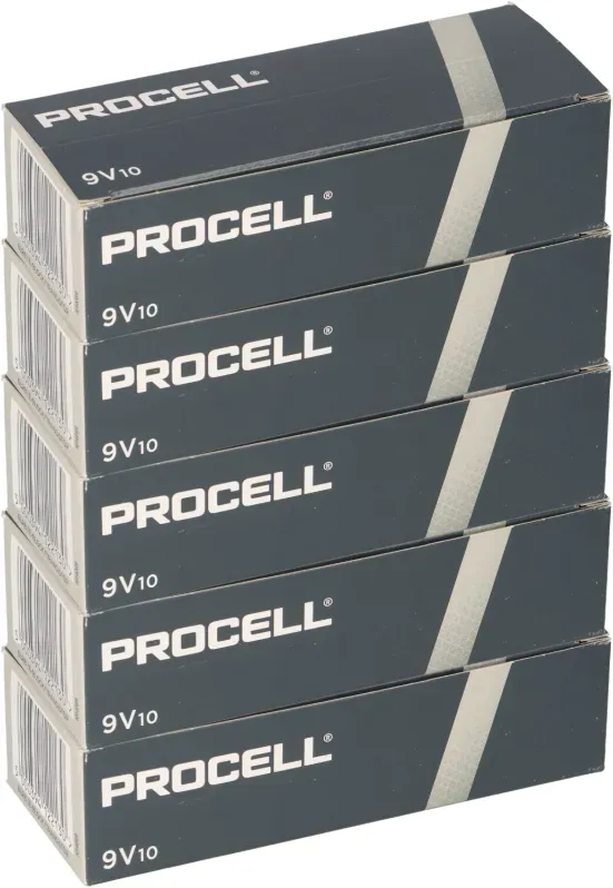 50x Duracell Procell MN1604 9V-Block