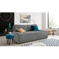 DOMO collection 2-Sitzer Cesena modernes Sofa mit flachen Armlehnen, komfortabel, fester Sitzkomfort, frei im Raum stellbar grau