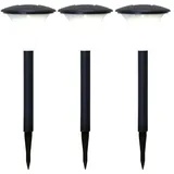 Best Season Solarleuchte schwarz 37,5 x 11 cm 3er Set
