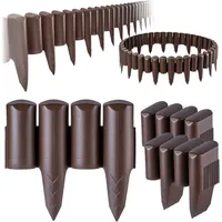 KADAX Gartenpalisade aus Kunststoff, Palisade für Blumen, Braun - 5m