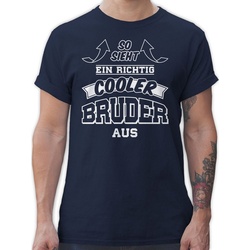 Shirtracer T-Shirt So sieht ein richtig cooler Bruder aus Pfeile Bruder blau 3XL