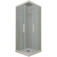 ECK-DUSCHKABINE KLARGLAS CHAMPAGNE PROFIL 80X80 CM MOD. KOLORS