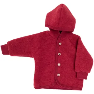Engel Natur Engel Baby Jacke mit Kapuze Wollfleece (Jaspis Melange, 50-56) - 50-56