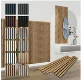 Hexim Wanddekoobjekt APH08 (Akustikpaneele 138,5x60cm Holz Comfort - flexible Holzpaneele Platten Lamellenwand MDF Wandpaneele Lamellenverkleidung Wandverkleidung schalldämmend 0.83m2 Pecan) braun