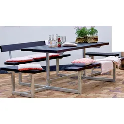 Basic Gartenmöbel – Outdoormöbel aus recyceltem Kunststoff, grün – moderne Gartensitzgruppe – ideale Terrassenmöbel für 6 Personen