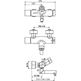 Schell Vitus Duschthermostat Wandmontage für 1 Verbraucher Chrom 002080699