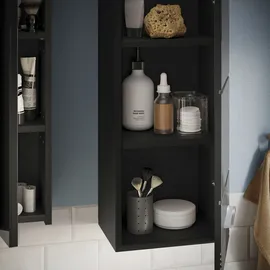 Home Affaire Hängeschrank Malmö, Breite 30 cm, 1 Tür (Türanschlag wechselbar), 2 Einlegeböden in verschiedenen Farben erhältlich, Badmöbel, Badschrank, Schrank, Bad schwarz