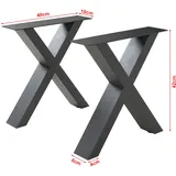 [en.casa] - Tischgestell 2er Set Maribo 42x40cm Schwarz