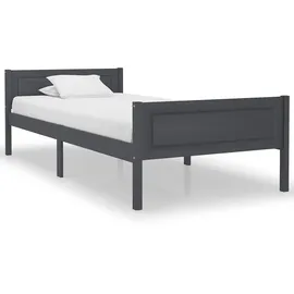 vidaXL Massivholzbett 100 x 200 cm Grau