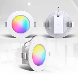 B.K.Licht Einbaustrahler 5er Set IP44 RGB mit Fernbedienung