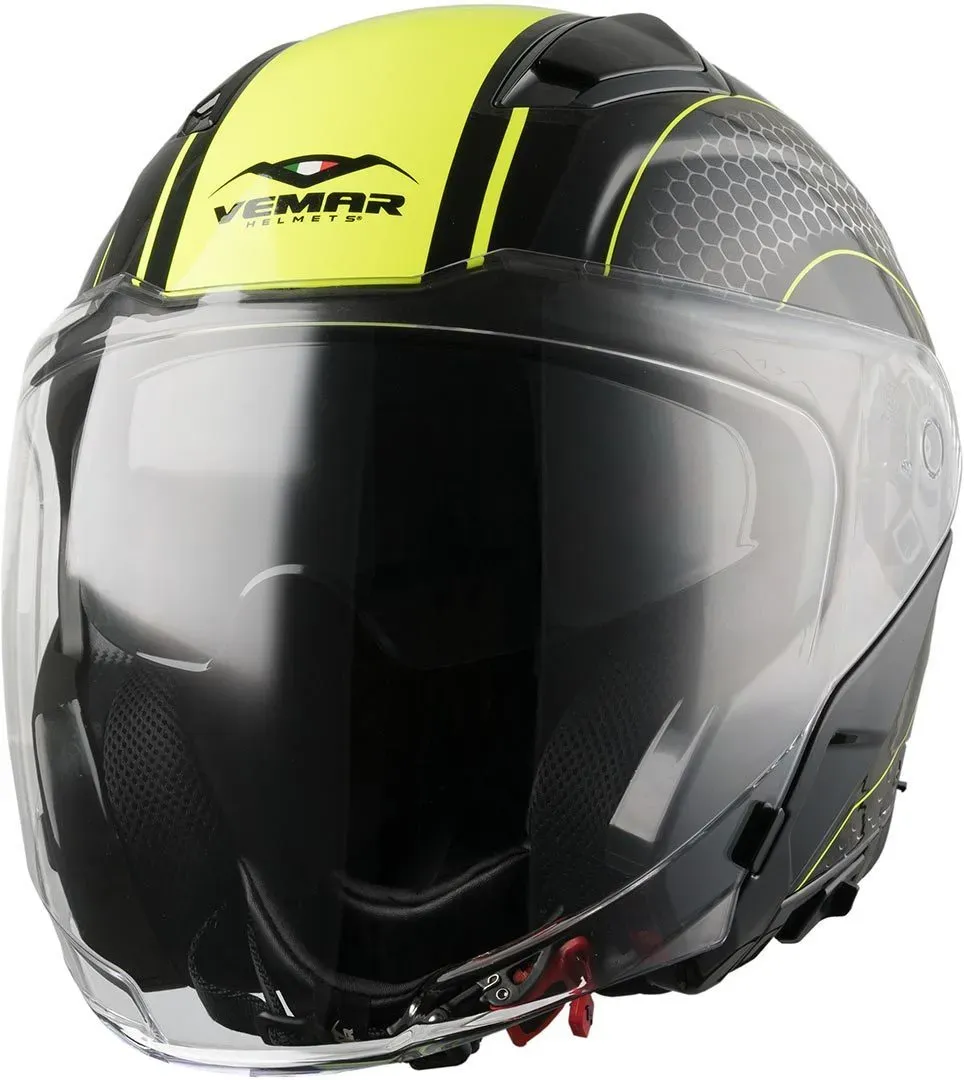 Vemar Feng Hive Jet helm, zwart-geel, XL