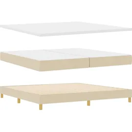 vidaXL LED Boxspringbett 200 x 200 cm Creme