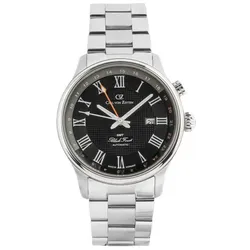 Carl von Zeyten -Rench Herrenuhr Silber Schwarz Zweite Zeitzone Saphirglas Automatik 46mm- CVZ0087BKMS