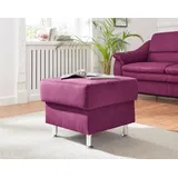 Hocker SIT & MORE "Cardoso", lila (aubergine), B:58cm H:47cm T:58cm, Luxus-Microfaser 2 (100% Polyester), Luxus-Microfaser ALTARA NUBUCK (100% Polyester), Luxus-Microfaser 1 (100% Polyester), Hocker