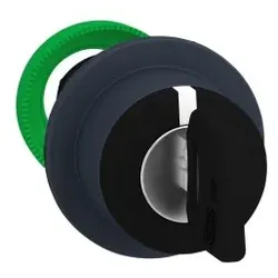 Schneider Electric ZB5FG06D Schlüsselschalter, Frontelement, Harmony XB5F, Kunststoff, 30mm, schwarz, 3 Stellungen, Mitte rastend, Dom 8D1