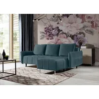 99rooms Jefferson Ecksofa Strukturstoff INARI Türkis Rechts