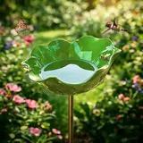 Bienentränke Blume Metall Gartenstecker Vogeltränke Winterfest Insektentränke Gartenstatuen Figuren Deko Bienenbäder Schmetterlingstränke Vogelfutterstation Outdoor Wasser Futterspender (I)