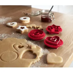 Tchibo - 3 Linzer-Plätzchen-Ausstecher - rot