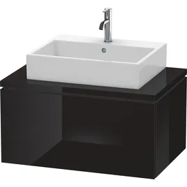 Duravit L-Cube 82x54,7cm, sw hgl, für Konsole, 1 Auszug