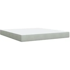 vidaXL Boxspringbett mit Matratze Hellgrau 180x200 cm Samt