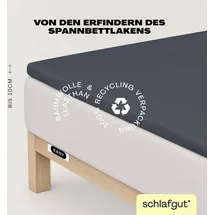 schlafgut Easy Spannbettlaken für Topper Jersey Elasthan 90 x 190 - 100 x 220 cm gray deep