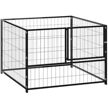 vidaXL Hundezwinger Schwarz 100x100x70 cm Stahl