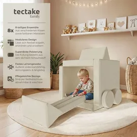 Tectake tectake® Spielsofa, 8-teilig, flexible Anordnung, Leinenbezüge, abnehmbar und waschbar, stapelbar