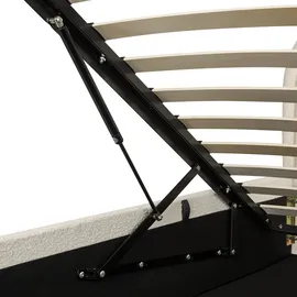 Beliani Bett mit Stauraum Bouclé Quillien 140 x 200 cm,