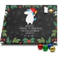 Mr. & Mrs. Panda Schoko Adventskalender Einhorn Weihnachtsmann - Schwarz - Geschenk, Nikolaus, Gin, Schokolade, Unicorn, Einhorn Deko, Schokoladen ... - Schwarz