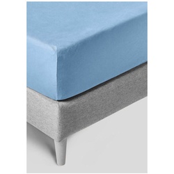 Kneer Easy-Stretch 25 Spannbetttuch - 180/200-200/220cm hellblau