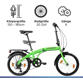 Zündapp Faltrad ZF20 Speed Folder 20 Zoll 6-Gang grün