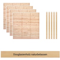 BM Massivholz Zaun "Kurt Set 4" Zaunelemente Gr. H: 180 cm H/L: 180 cm, beige (ohne) Zaunelemente